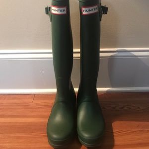 Green Hunter rain boots